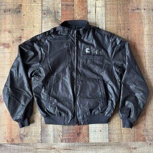 King Louie Pro Fit Mens vintage Cummins Diesel 444 engine black bomber jacket -M